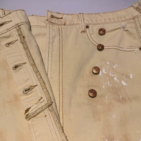 Free People Parker Wrap Butter Cream Distressed Denim Mini Skirt Size 27 New NWT - Picture 11 of 15